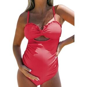 NWT Cupshe Maternity One Piece Swimsuit Sweetheart Neck - Size‎ Medium
